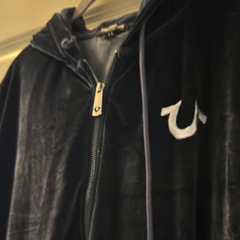 True Religion navy blue  Velour Hoodie